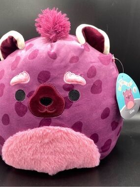 Squishmallows  Purple Plush Gino the hyena  Character Pillow Toy 10”with tags .